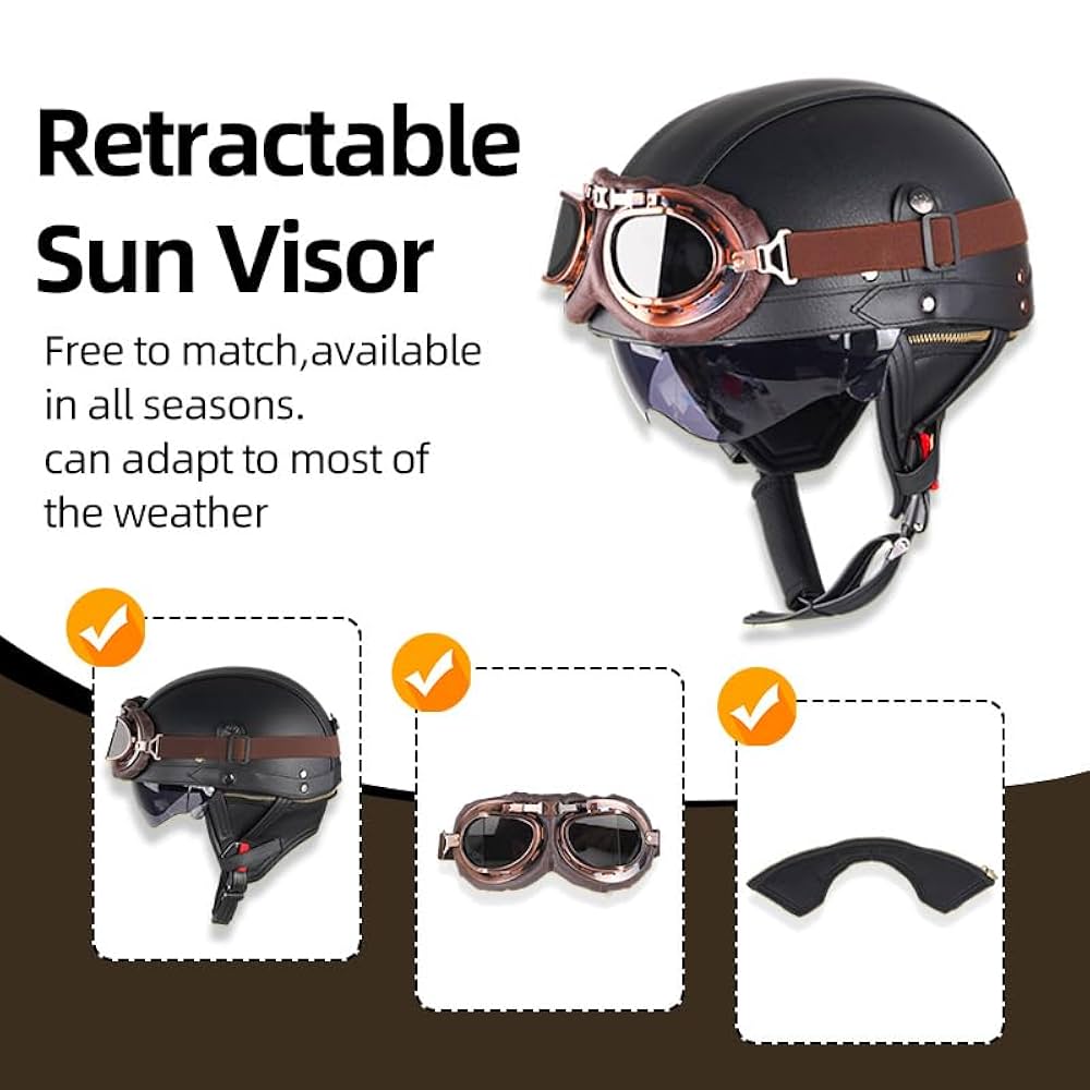 帽子 tahila store vintage boa helmet cap Amazon.com: Ever TA Brain Cap Helmet DOT/ECE Approved, Half